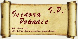 Isidora Popadić vizit kartica